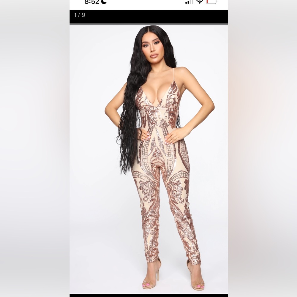 Fashion Nova glow on Sequin jumpsuit